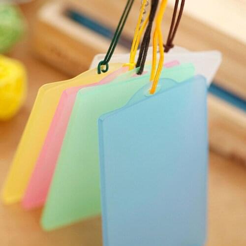 New Candy Color Plastic Badge Card Holder Pvc Cute Pink Students Bus Card Case Exhibition Certificate Card Cover Work Tag Holder
