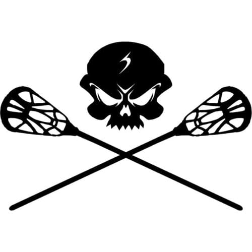 Personality Car Stickers Personality Skull and Hockey Stick Funny Decoration PVC Car Stickers Waterproof Sunscreen Black/white