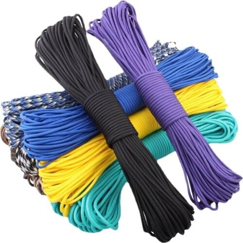 550 Paracord Parachute Cord Lanyard Tent Rope Mil Spec Type III 7 Strand 100FT Paracord For Hiking Camping 200 Colors