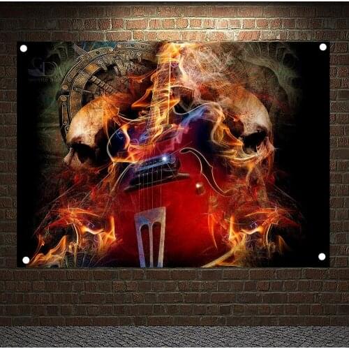 Rock and Roll Band Singer Music Posters Hip Hop Reggae Print Art Canvas Banner Four-hole Flag Background Wall Hanging Home Decor