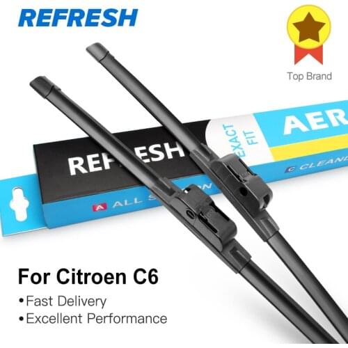 REFRESH Wiper Blades for Citroen C6 Fit Side Pin Arms 2005 2006 2007 2008 2009 2010 2011 2012 2013