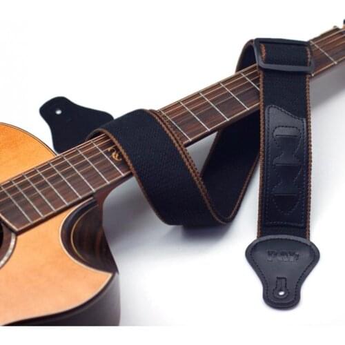 Adjustable Pure Cotton Guitar Strap for Acoustic Electric Bass Guitar 3 Colors Optional with Plectrums Pocket