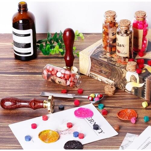 DIY Retro Wood Handle Antique Sealing Wax Stamps Ancient Craft Wax Seal Stamp Decor Wedding Post Gifts