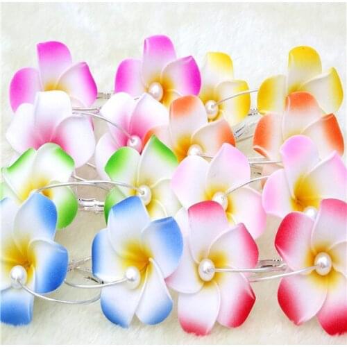 Accessories earring frangipani bubble in Hawaii flower Wholesale -hot new pearl ear pin girls earrings frangipane Hawaii foam