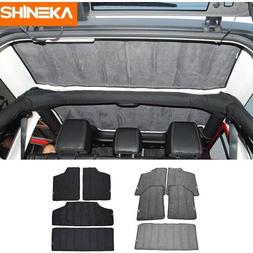 SHINEKA Car Interior Windows Roof Hardtop Heat Insulated Cotton Kit For Jeep Wrangler 2 Doors 4 Doors 2012-2016