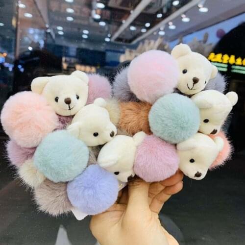 Cute Plush Bear Hair Rope Fashion Newest Women Hair Scrunchie Girls Elastic Hair Band Hair Ring Ponytail Holder Hair Accessories