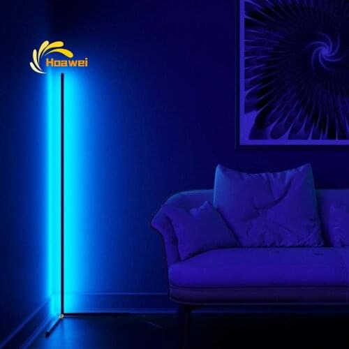 Modern Remote Control RGB LED Corner Floor Lights Bedroom Living Room Sofa Decor Atmosphere Lamp Floor Lamps Indoor Decoration