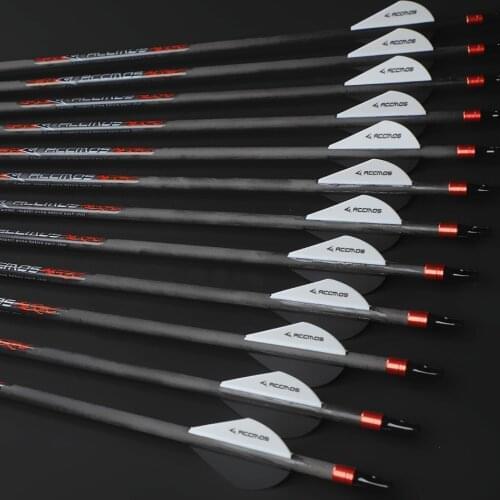 12pcs Pure Carbon Arrow ID 6.2 Spine 250 300 340 400 500 600 700 800 Carbon Arrow For Recurve Compound Bow Hunting Shooting