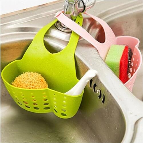 Sink Soap Sponge Bag Hollow Drain Rack Adjustable Tap Hanging Strainer PVC Faucet Holder Facial Cleanser Organizer For Kitchen