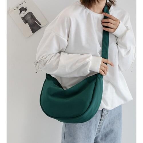 Womens Canvas Handbags High Quality Female Hobos Single Shoulder Bag Fashion Dumplings Bag Totes Bolsas