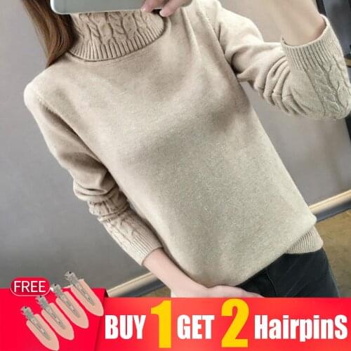 Autumn New Wild Turtleneck Women Sweater Womens Bottoming Shirt Twist Pullover Thickening Slim Slimming Knit Sweaters Pullovers