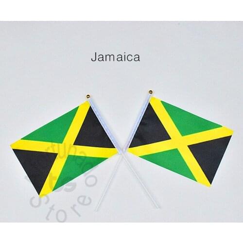 Jamaica 14*21cm 10pieces flag Banner meet Parade party Hand waving Flag Jamaica National Flag
