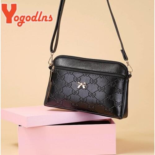 Yogodlns Vintage Printing Shoulder Messenger Bag Female Pu Leather Crossbody Bag Multi-pocket Cellphone Handbag and Purse Bolsa