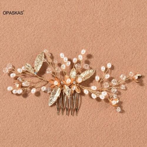 Crystal Leaf Barrette Headdress Bridal Wedding Hair Accessories Comb Back Comb Hair Ornament PT