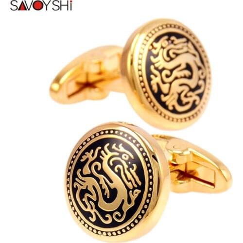 SAVOYSHI Brand Luxury Vintage Pattern Cufflinks for Mens Shirt Cuff buttons High Quality Round Cuff Links Wedding Gift Jewelry