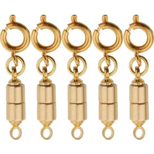 5 Sets Brass Durable Lobster Clasp Tube Magnetic Clasp Trigger Clip Jewelry Making Findings 4/5/6mm