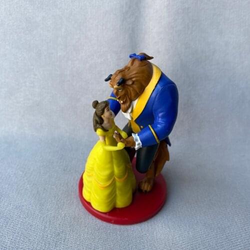 1PCS 8.5cm Genuine bulk Disney beauty and Beast BELLE PRINCESS beast Prince dance model ornaments