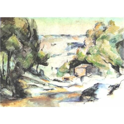 100% hand made Oil Painting Reproduction on linen canvas,landscape-in-the-provence by paul Cezanne,landscape oil painting