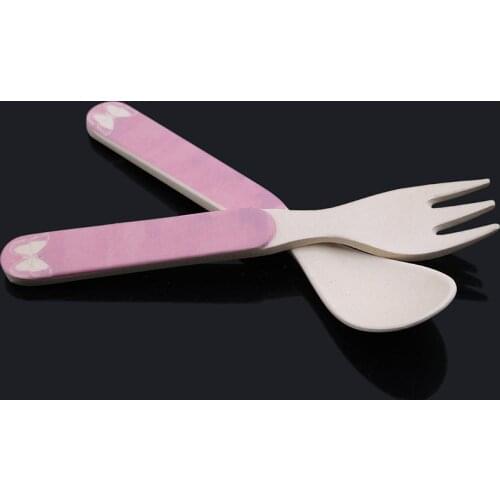 2pc/set Baby Tableware Dessert Spoon For Children Feeding Spoon Fork Baby Gadgets Feedkid Childrens Cutlery Hot Sale