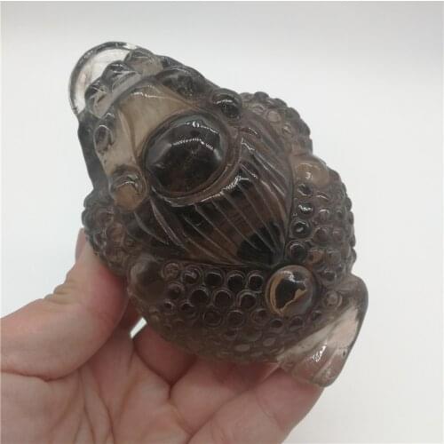 380g Rare Natural White Crystal Carving Money Wealth Bufo Golden Toad Spittor Statue RD166