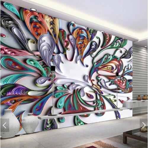 3D European Abstract Colorful Flower Mural Wallpaper Creative Wall Art Floral Photo Wall Paper Roll Bedroom Contact Paper Custom