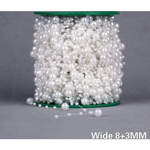 8+3MM Wide Luxury White Beige Glitter Beads Lace Ribbon Embroidery Wedding Bride Floral Headwear DIY Crafts Clothing Accessories