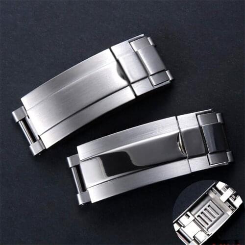 Watch Accessory 316L Stainless Steel OysterLock Buckle Silver Solid Screw Adjusted Glidelock For Daytona Submariner Strap Stock