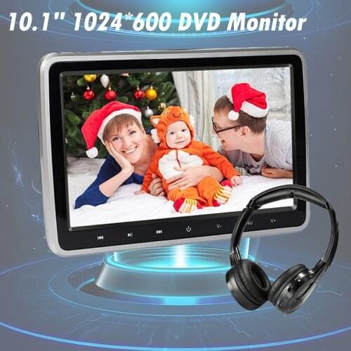 10.1" Car Headrest with Monitor DVD Video Player Portable Car TV Monitor USB/SD/HDMI/IR/FM TFT LCD Touch Button Games