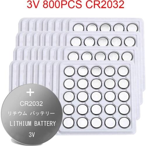 800PCS Brand New CUNVAE CR2032 Button Cell Battery 3V Lithium Batteries CR 2032 for Watch Remote Toy Computer Calculator Control