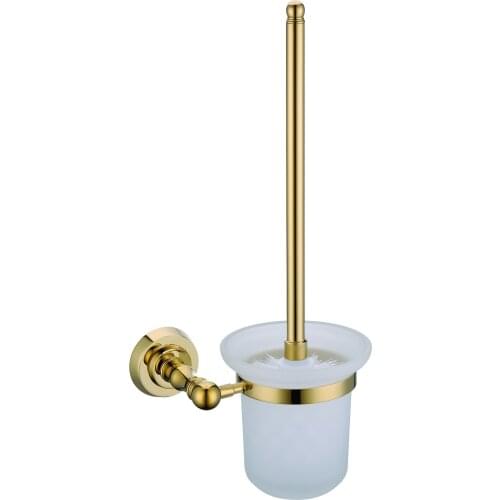 FREE SHIPPING new design 24k GOLD Round toilet brush holder D