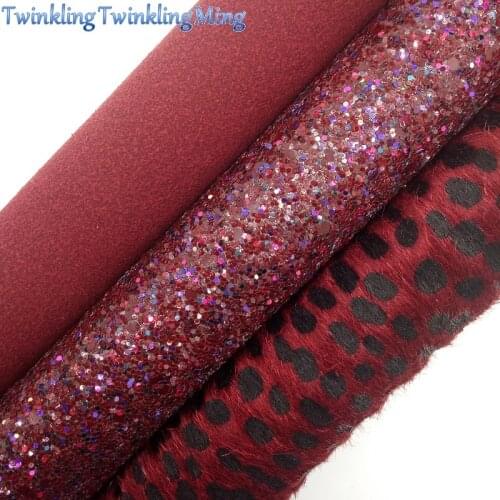 Glitter Fabric, Suede Synthetic Leather, Faux Fur Fabric Sheets For Bow A4 21x29CM Twinkling Ming XM007E