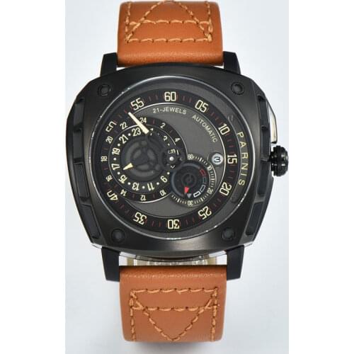 2021 new Parnis 47mm Men Mechanical Watch Miyota 8219 Automatic Movement black case Sapphire Glass top luxury Wristwatch