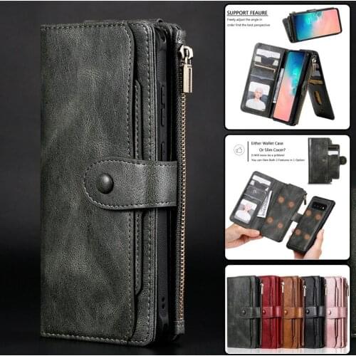 Retro Flip Leather Purse Case for Samsung Galaxy S10 S10E S20 Ultra S9 S8 Note 10 Plus Note 9 8 Magnetic Wallet Card Cover Coque