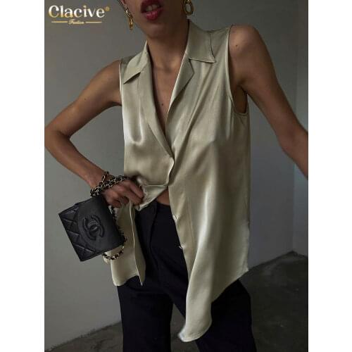 Clacive Womens Satin Shirts