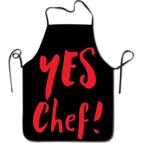 YES Chef - Humor Chef Kitchen Aprons Long Tie Adjustable Bib Apron Adults Creative Aprons for Cooking Baking Griling