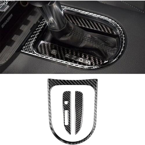 Gear Shift Panel Decoration Cover Trim Sticker Decal for Ford Mustang 2015-2021 Car Interior Accessories Soft Carbon Fiber