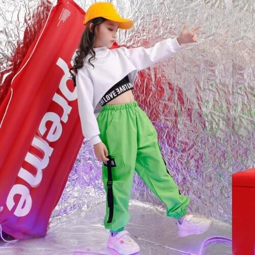 Kids Party Hip Hop Clothing Outfits Girls Jacket Crop Tank Tops Shirt Shorts Jazz Dance Costume Ballroom Dancing Street wear