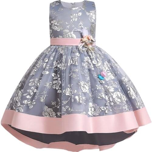 Children Trailing Princess Birthday Party Prom Wedding Bridesmaid Evening Infant Summer Dress Gown Vestidos Baby Girls Clothes