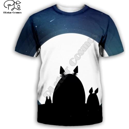 PLstar Cosmos Totoro 3D Printed Men for women t shirt Harajuku summer Short sleeve shirt Casual T-shirt top style-1