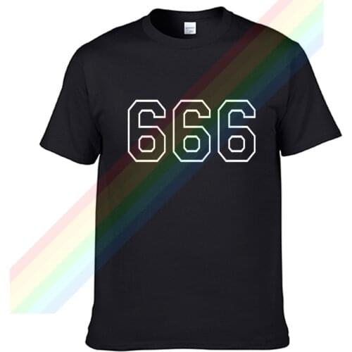 Satan Classic Evil 666 White Logo Summer Print T Shirt Clothes Popular Shirt Cotton Tees Amazing Short Sleeve Unique Unisex Tops