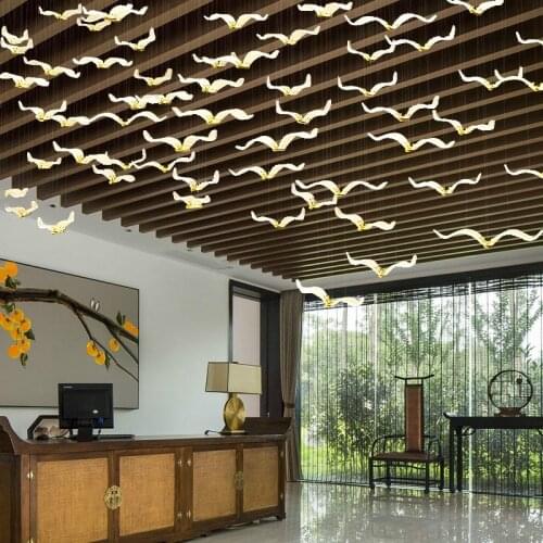 Hotel sales department sand table hotel front desk chandelier beauty salon seagull wings bird lighting villa lobby lighting