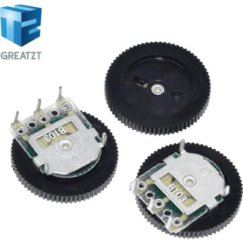 GREATZT 10 Pcs B103 16x2mm 10K Ohm Double Dial Taper Volume Wheel Duplex Potentiometer Z07 Drop ship