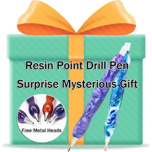 5D DIY Diamond Painting Tool Mysterious Resin Point Drill Pen Surprise Blind Box Random Lucky Box Free Metal Heads For Each Pen