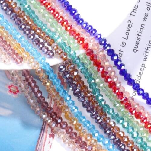 4mm 6mm 8mm more colors AB glass round beads Rondelle crystal Austria beads for bracelet necklace making DIY Jewelry findings
