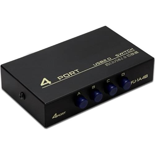 Metal Usb 2.0 4 Ports Share Switch Switcher Selector Box Hub Sharing Switch Adapter For Pc Scanner Printer Good Quality Accessor