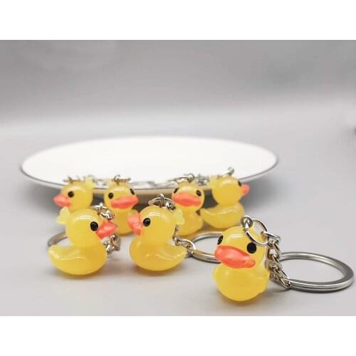 Mini Cute Yelllow Duck Keychain For Women Girls Cartoon Hote Sell Hyaluronic Acid Ducks Key Chain Bag Pendant Jewelry A897