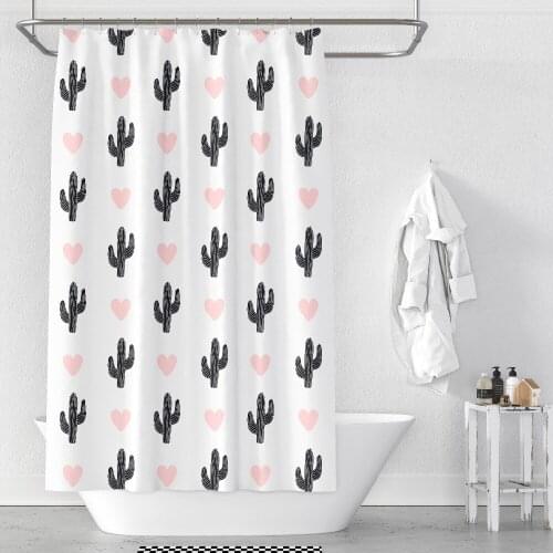 Custom Made Shower Curtain Bathroom Curtain Partition 1.2/1.5/1.8/2x1.8m 1.5x2m 1.8x2m 2x2m 2.4x2m Cactus White Black ins