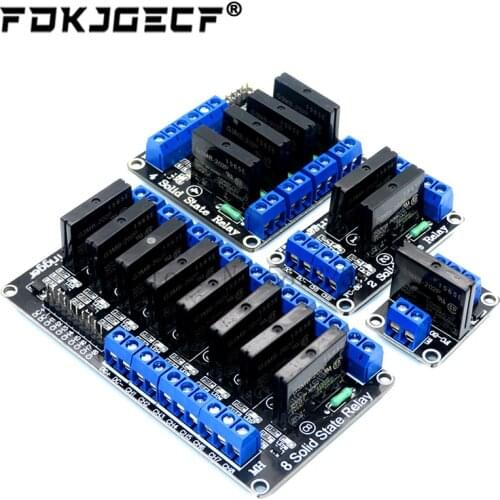 Low Level 5V 1/2/4/8 Channel Solid State Relay Module SSR G3MB-202P 240V 2A Output with Resistive Fuse For Arduino 1 2 4 8 Way