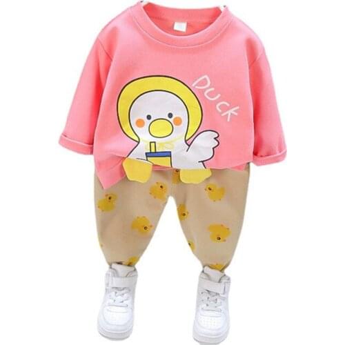 New Spring Autumn Baby Boy Clothes Suit Children Cotton Girls Cute T-Shirt Pants 2Pcs/Set Toddler Casual Costume Kids Tracksuits