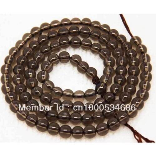 Wholesale 97pcs , 4mm Natural Smoky Quartzs Round Loose Beads ,Min. Order is $10,we provide mixed wholesale for all items